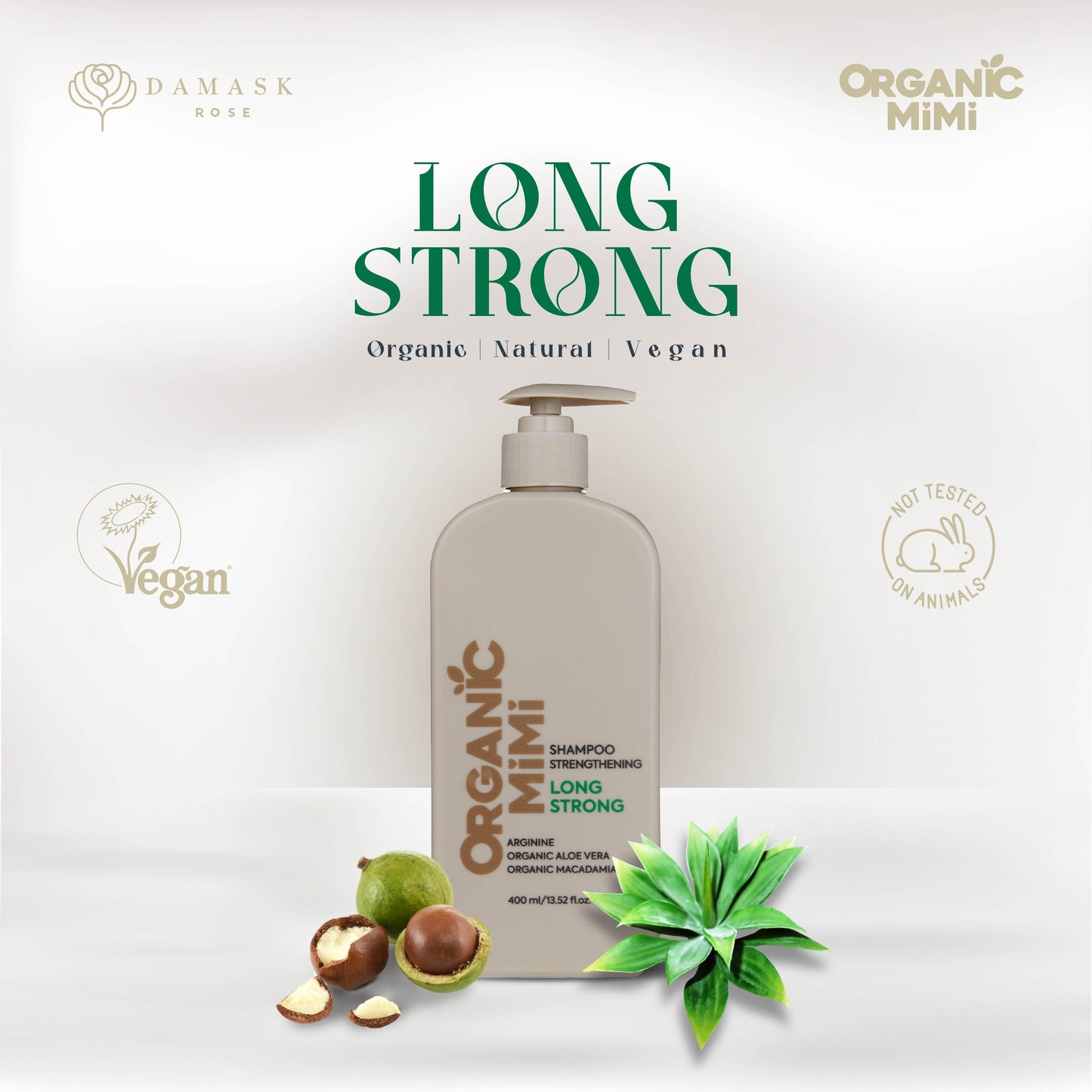 ORGANIC MIMI, SHAMPOO STRENGTHENING LONG STRONG, 400 ml
